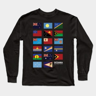 Oceania Country Flags Set Long Sleeve T-Shirt